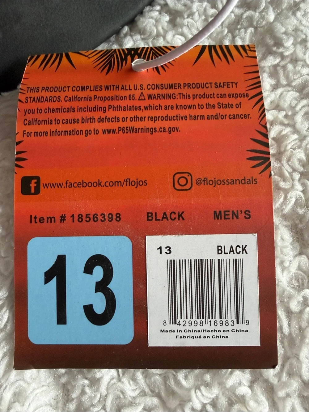 Flojos Black Men's Memory Foam Flip Flops